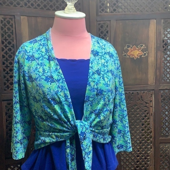 Draper's &Damon's Destination Knits Printed  Shrug - Picture 2 of 8